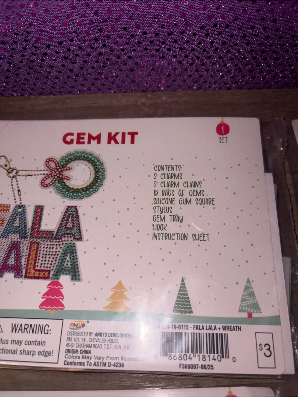 🏝️🎉🎄Holiday Diamond Art Gem Kit Bundle of 4 Christmas Charms DIY Craft Set